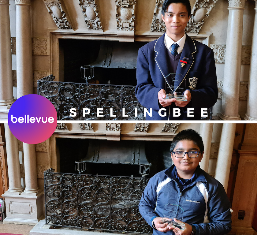 Two of the Bellevue Spelling Bee winners, from Sherfield School